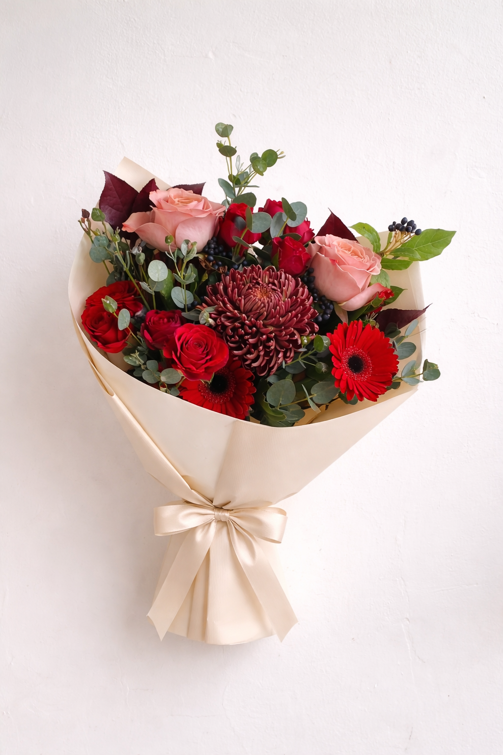 Velvet Rose & Chrysanthemum Bouquet